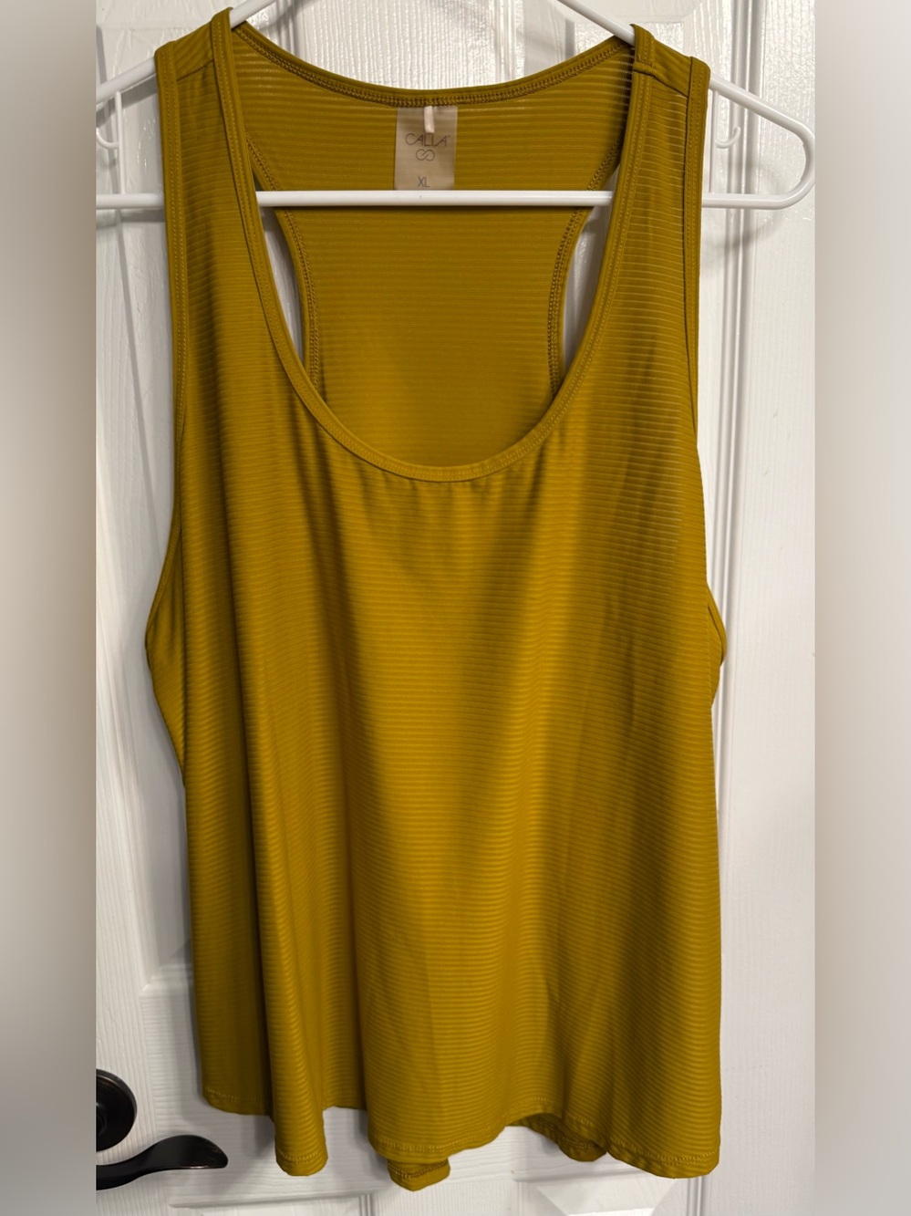 CALIA by Carrie Underwood Olive-Mustard Ribbed Tank Top